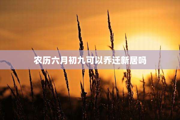 农历六月初九可以乔迁新居吗