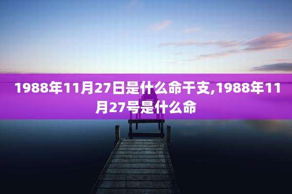 1988年11月27日是什么命干支,1988年11月27号是什么命