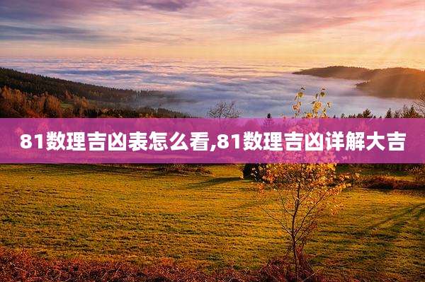 81数理吉凶表怎么看,81数理吉凶详解大吉