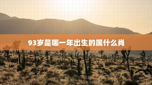 93岁是哪一年出生的属什么肖