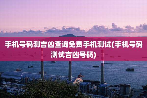 手机号码测吉凶查询免费手机测试(手机号码测试吉凶号码)