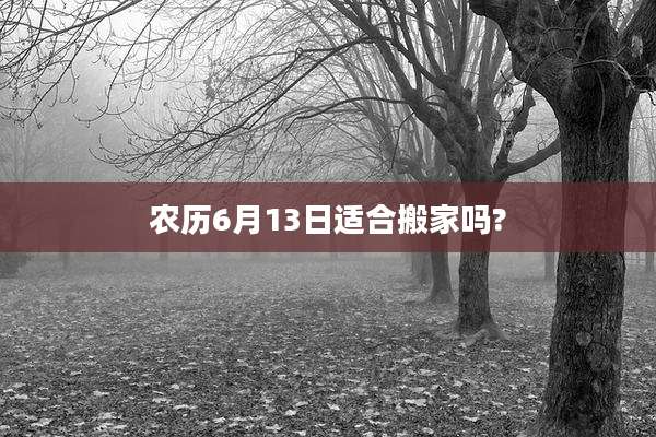 农历6月13日适合搬家吗?