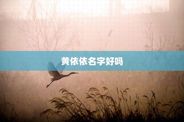 黄依依名字好吗