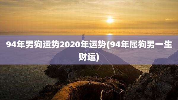 94年男狗运势2020年运势(94年属狗男一生财运)