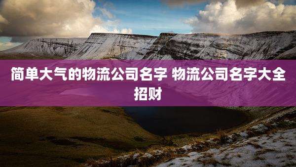 简单大气的物流公司名字 物流公司名字大全招财