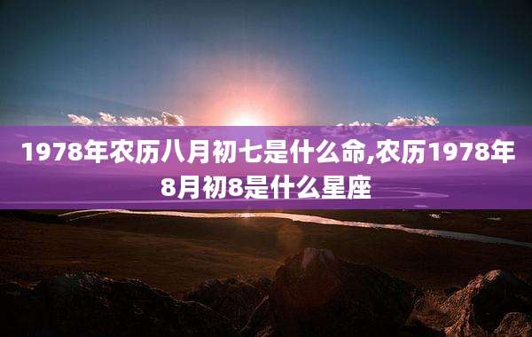 1978年农历八月初七是什么命,农历1978年8月初8是什么星座