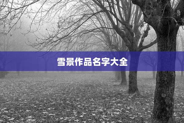 雪景作品名字大全
