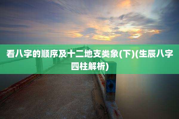 看八字的顺序及十二地支类象(下)(生辰八字四柱解析)