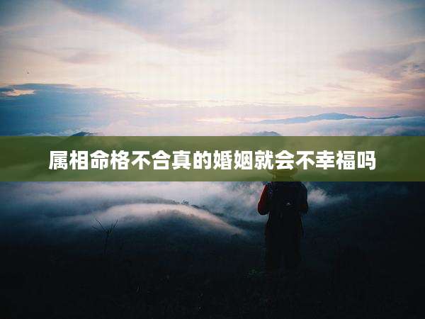 属相命格不合真的婚姻就会不幸福吗