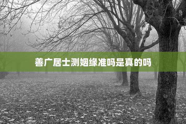 善广居士测姻缘准吗是真的吗