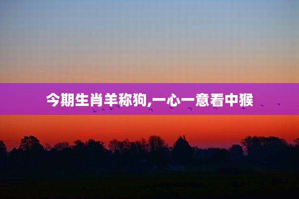 今期生肖羊称狗,一心一意看中猴