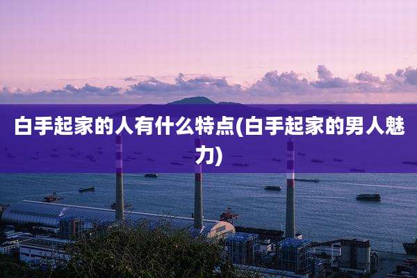 白手起家的人有什么特点(白手起家的男人魅力)