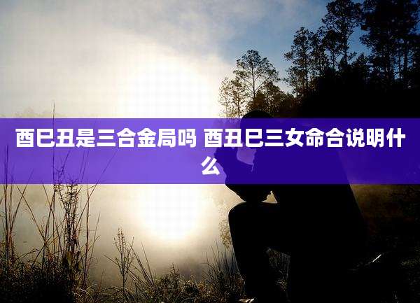 酉巳丑是三合金局吗 酉丑巳三女命合说明什么