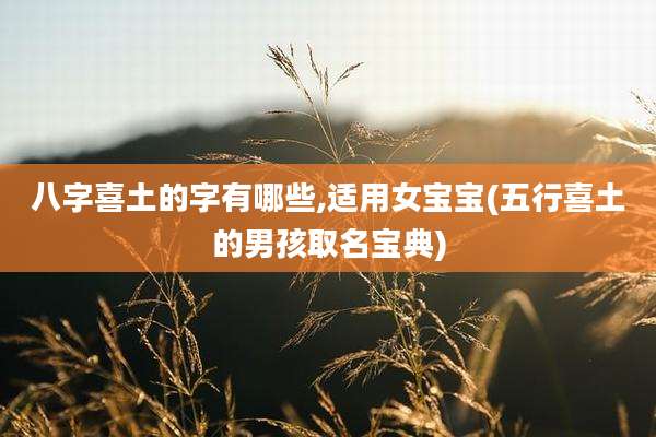 八字喜土的字有哪些,适用女宝宝(五行喜土的男孩取名宝典)