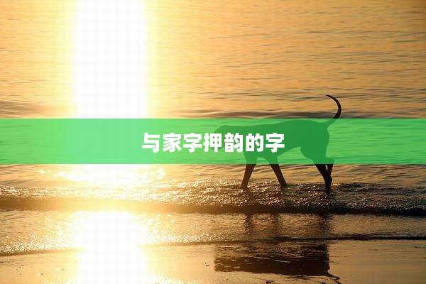 与家字押韵的字