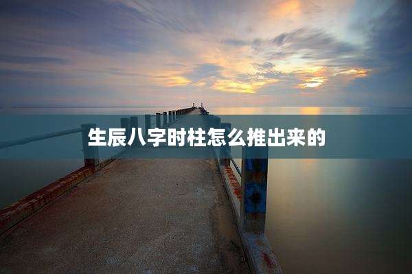 生辰八字时柱怎么推出来的