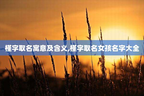 槿字取名寓意及含义,槿字取名女孩名字大全