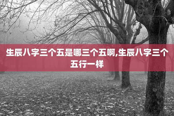 生辰八字三个五是哪三个五啊,生辰八字三个五行一样