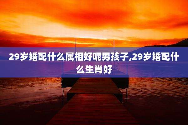 29岁婚配什么属相好呢男孩子,29岁婚配什么生肖好