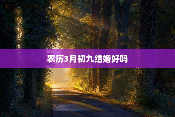 农历3月初九结婚好吗