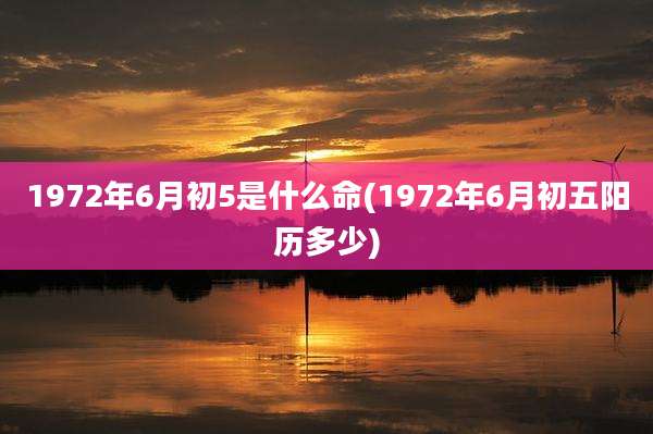 1972年6月初5是什么命(1972年6月初五阳历多少)