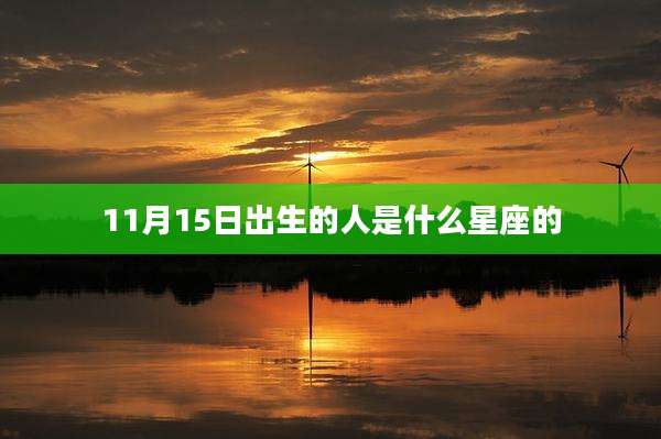 11月15日出生的人是什么星座的