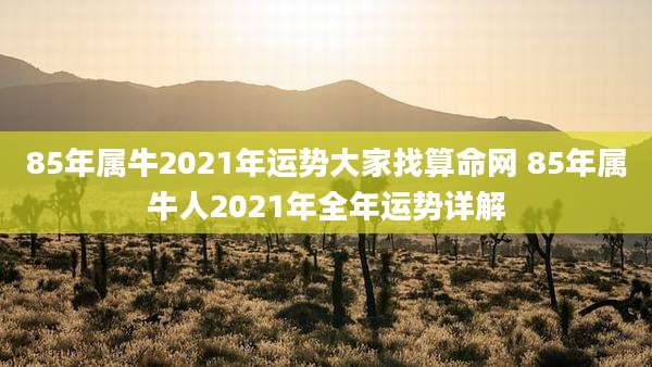 85年属牛2021年运势大家找算命网 85年属牛人2021年全年运势详解