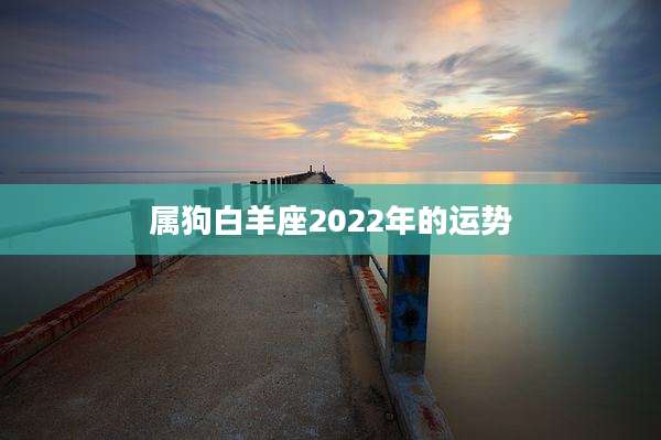属狗白羊座2022年的运势