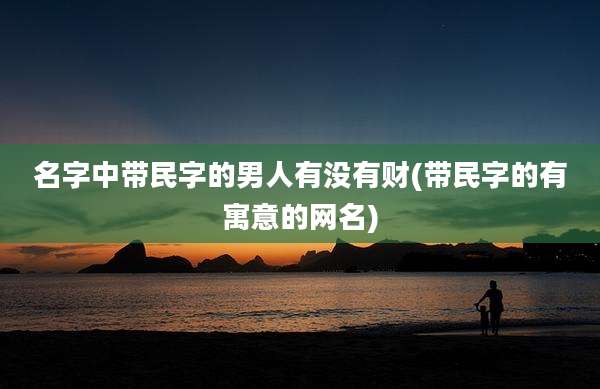 名字中带民字的男人有没有财(带民字的有寓意的网名)