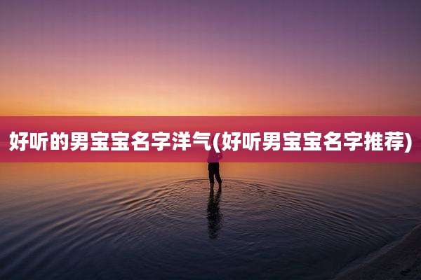 好听的男宝宝名字洋气(好听男宝宝名字推荐)