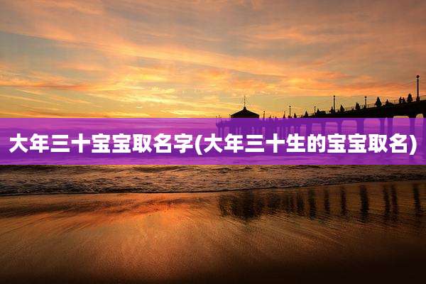 大年三十宝宝取名字(大年三十生的宝宝取名)