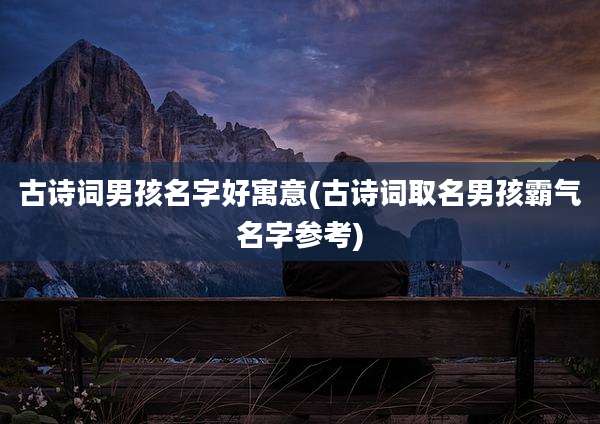 古诗词男孩名字好寓意(古诗词取名男孩霸气名字参考)