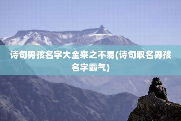 诗句男孩名字大全来之不易(诗句取名男孩名字霸气)