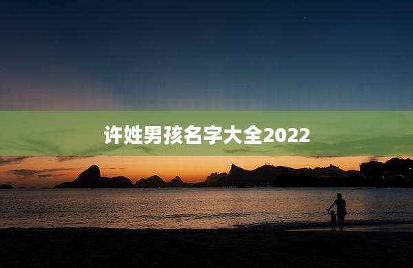 许姓男孩名字大全2022