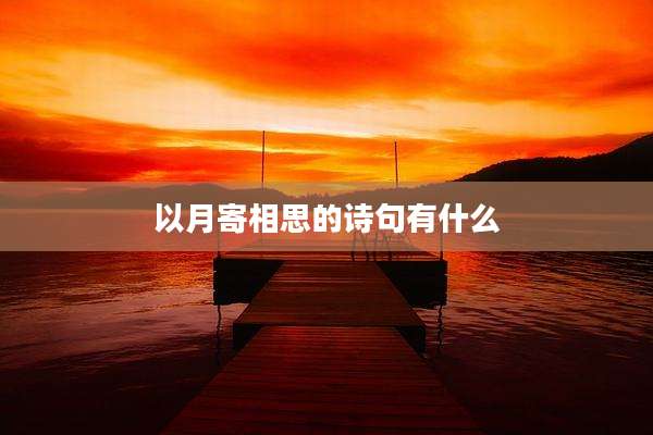 以月寄相思的诗句有什么