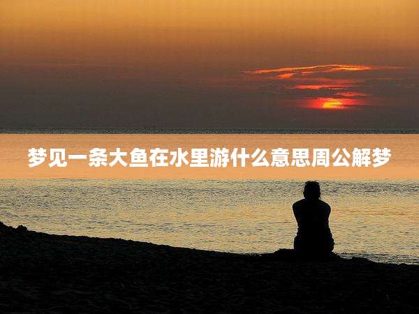 梦见一条大鱼在水里游什么意思周公解梦