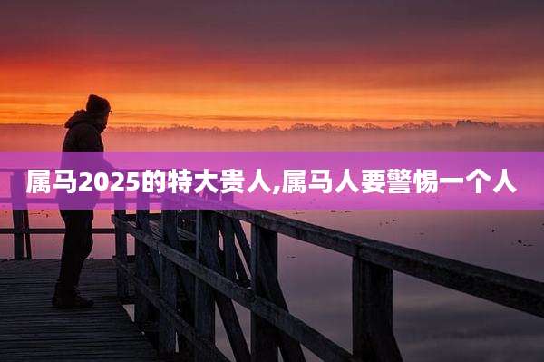 属马2025的特大贵人,属马人要警惕一个人