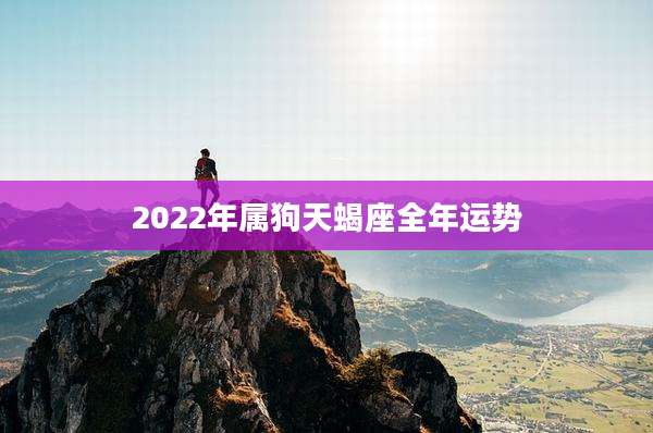 2022年属狗天蝎座全年运势
