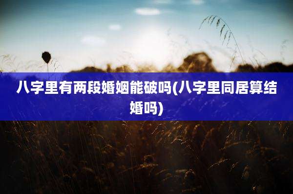八字里有两段婚姻能破吗(八字里同居算结婚吗)