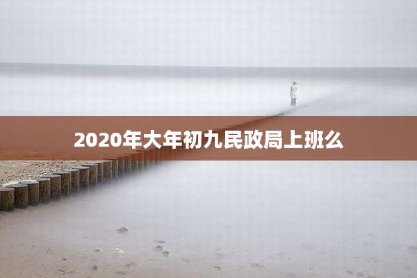2020年大年初九民政局上班么
