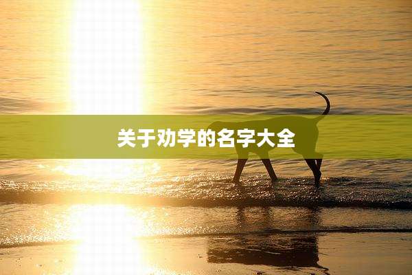 关于劝学的名字大全