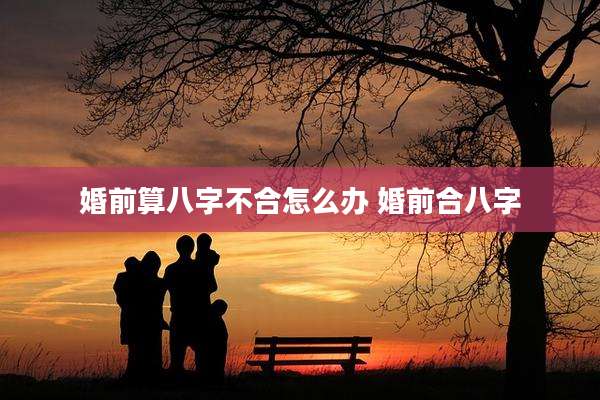 婚前算八字不合怎么办 婚前合八字