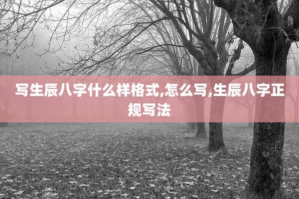 写生辰八字什么样格式,怎么写,生辰八字正规写法