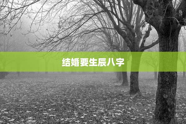 结婚要生辰八字