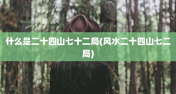 什么是二十四山七十二局(风水二十四山七二局)
