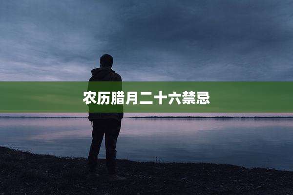 农历腊月二十六禁忌