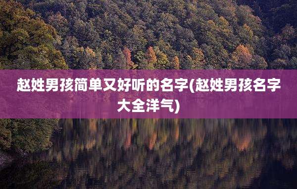 赵姓男孩简单又好听的名字(赵姓男孩名字大全洋气)