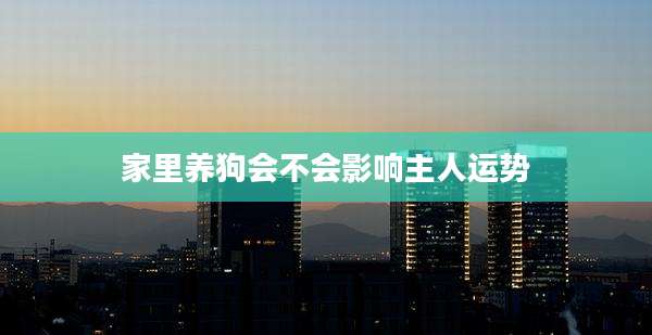 家里养狗会不会影响主人运势