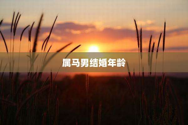 属马男结婚年龄