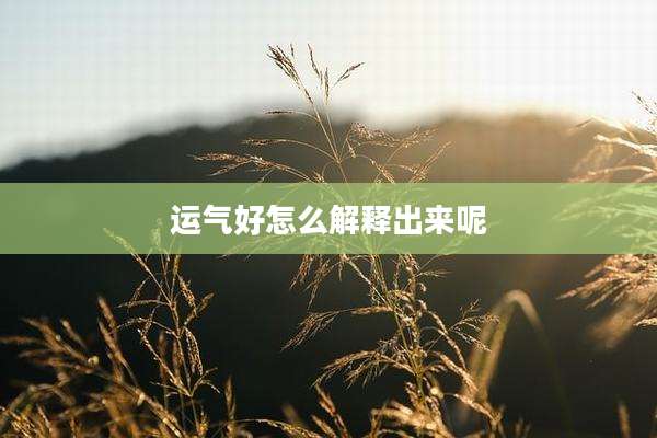 运气好怎么解释出来呢